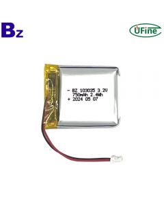 중국 최고의 공장 맞춤형 광부의 램프 배터리 BZ 103035 3.2V 750mAh LiFePO4 배터리