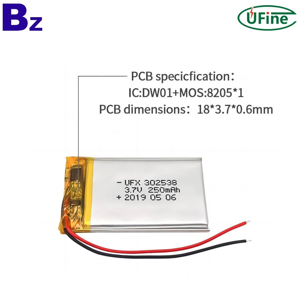 리튬 폴리머 셀 공장 도매 3.7V 250mAh 배터리