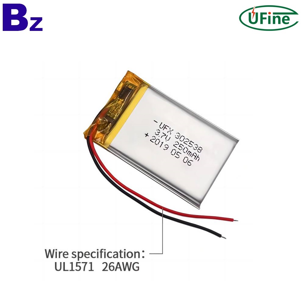 알람 시계용 3.7V 250mAh 배터리