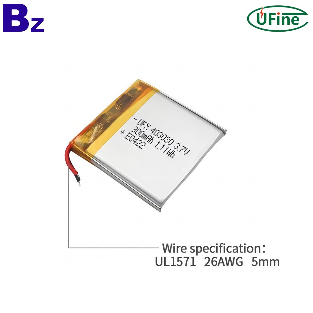 403030 3.7V 300mAh 리튬 이온 배터리