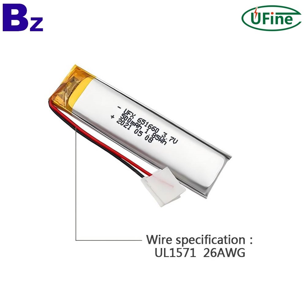 651660 3.7V 500mAh 리튬이온 폴리머 배터리