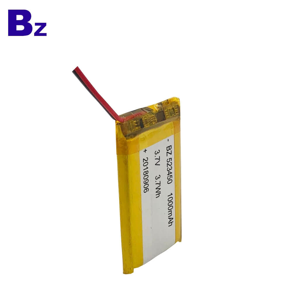 523450 1000mAh 3.7V Lipo 배터리