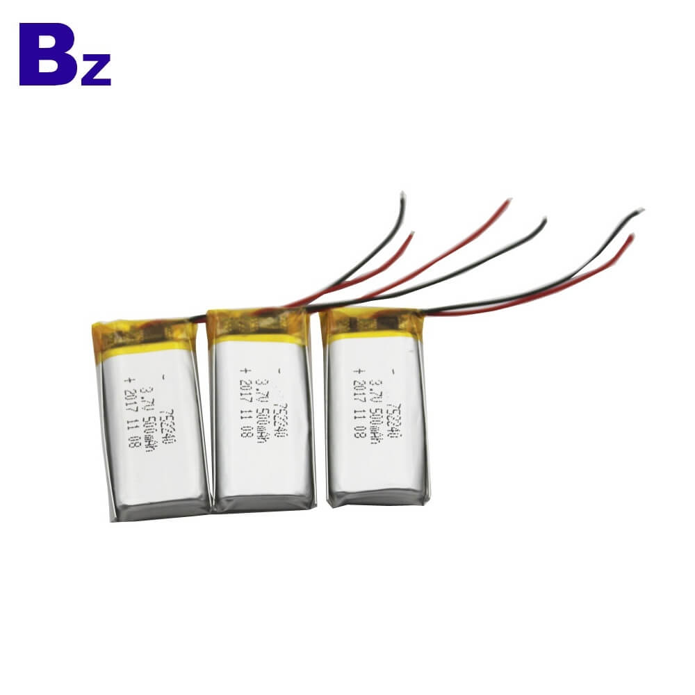 752240 500mAh 3.7V 충전식 리포 배터리