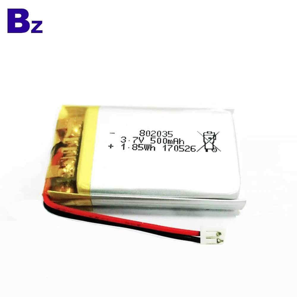 802035 500mAh 3.7V 리튬 배터리